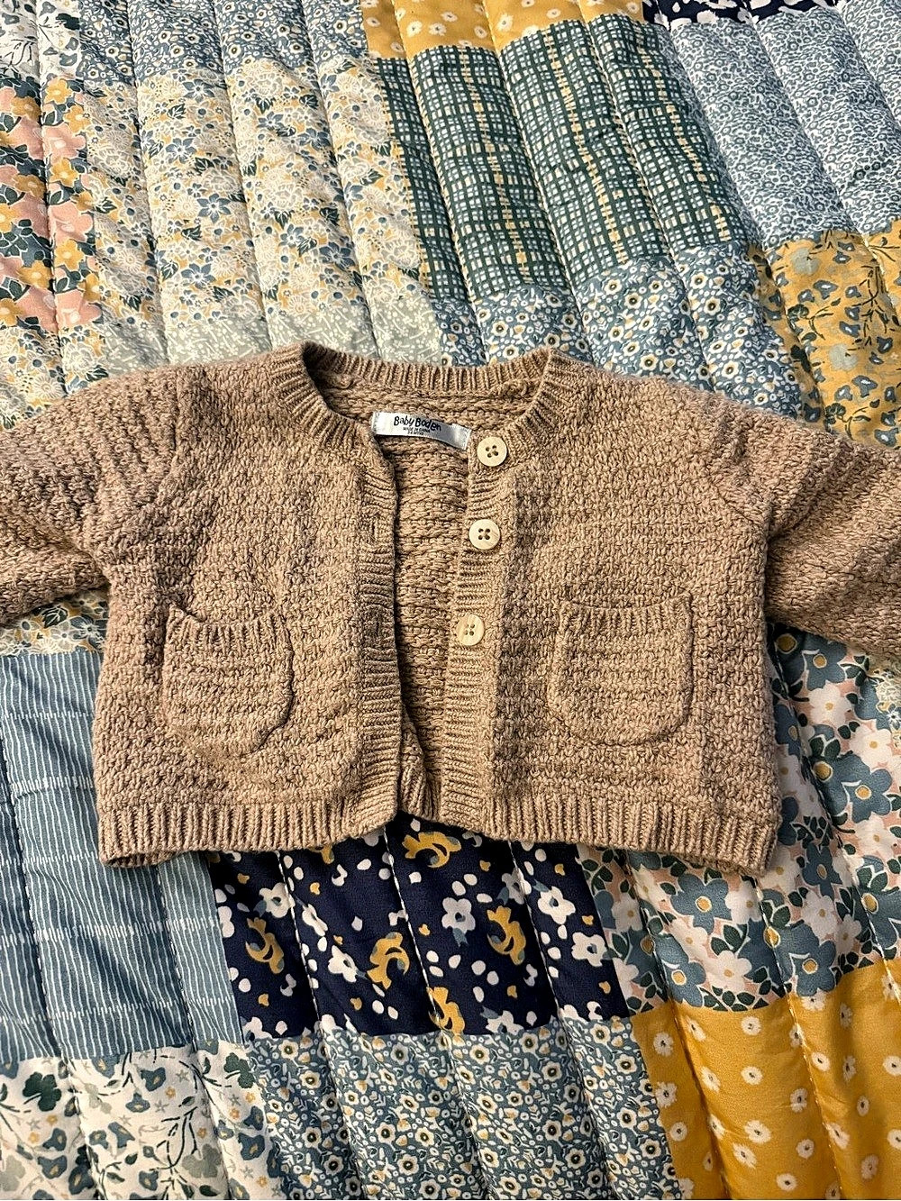 Baby Boden Knit Cardigan Brown Baby 3-6 Months Like New